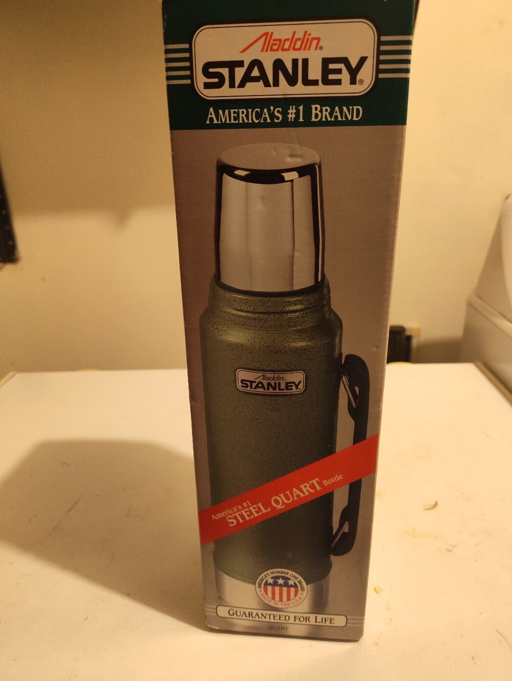Stanley Green Steel Quart Thermos with Chrome Cup New In Box